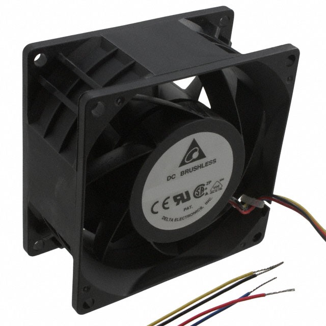 Delta Electronics PFB0824DHEYDG — Fan Tubeaxial 24VDC Square - 80mm L x 80mm H Ball 132.6 CFM (3.71m³/min) 4 Wire Leads