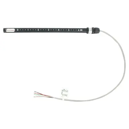 Dwyer Instruments Air velocity transmitter, 3% Accuracy, 5 m/s, 6" probe, 20" pre-wired cable, analog output