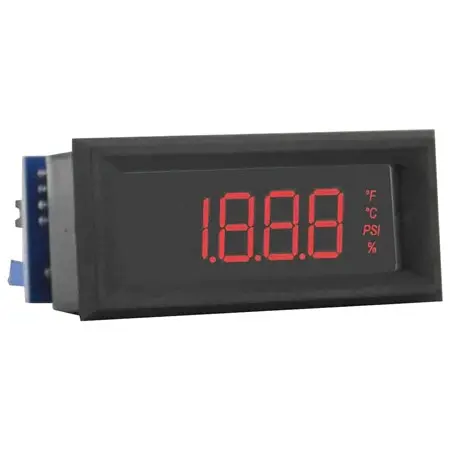 Dwyer Instruments Dwyer LCD digital process meter, loop powered 4 to 20 mA, red segments.