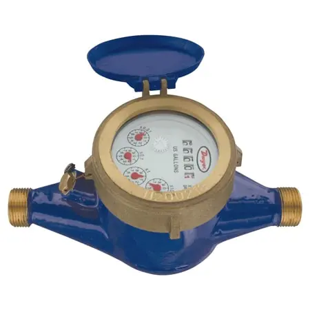 Dwyer Instruments 1-1/2" brass multi-jet water meter (GPM).