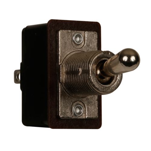 Eaton 8373K107 AC/DC Rated Toggle Switch, Circuit code: D, 0.469-inch bushing, Circuit position: ON-NONE-ON, 0.5-inch lever, Two-pole, Double-throw, 7A at 125 Vac, 3A at 250 Vdc, Solder lugs