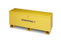 Enerpac CM-7 steel storage case with 7.5 cubic feet capacity, designed to protect hydraulic tools and accessories during transport and storage. Durabl