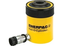 Enerpac RCH-202 hollow plunger single-acting hydraulic cylinder delivers 20 tons of force at 10,000 psi. Center-hole design accommodates through-rod a