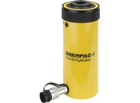 Enerpac RCH-206 hollow plunger single-acting hydraulic cylinder delivers 20 tons of force at 10,000 psi with a 6-inch stroke. Center-hole design accom