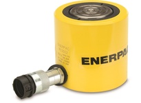 Enerpac RCS-302 low-height single-acting hydraulic cylinder, 30 ton capacity, 10,000 psi operating pressure. Compact pancake-style design with spring-