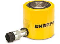Enerpac RCS-502 low-height single-acting hydraulic cylinder delivers 50 tons of force with a 2.13 in stroke. Rated for 700 bar / 10,000 psi operation,