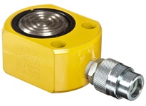 Enerpac RSM-200 low-height single-acting hydraulic cylinder delivers 20 ton capacity at 10,000 psi operating pressure. Compact pancake-style design su