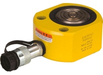 Enerpac RSM-500 low-height single-acting hydraulic cylinder delivers 50 ton capacity at 10,000 psi operating pressure. Compact pancake-style design fi
