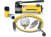 Enerpac SCR-55H hydraulic tool set combining an RC55 single-acting cylinder with a P142 two-speed hand pump. Operates at 10,000 psi (700 bar) with a C