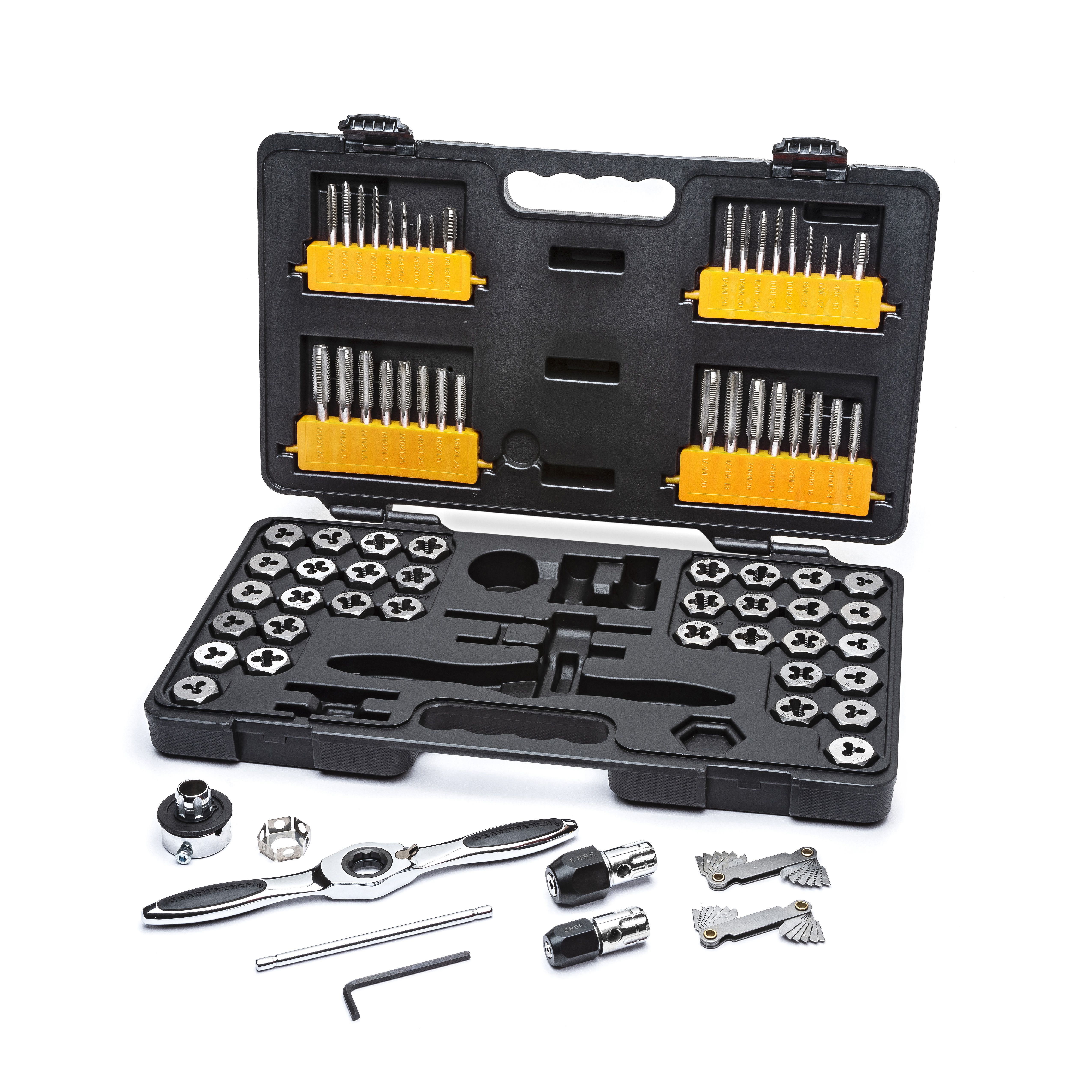 GEARWRENCH 77 Piece SAE/Metric Ratcheting Tap and Die Set