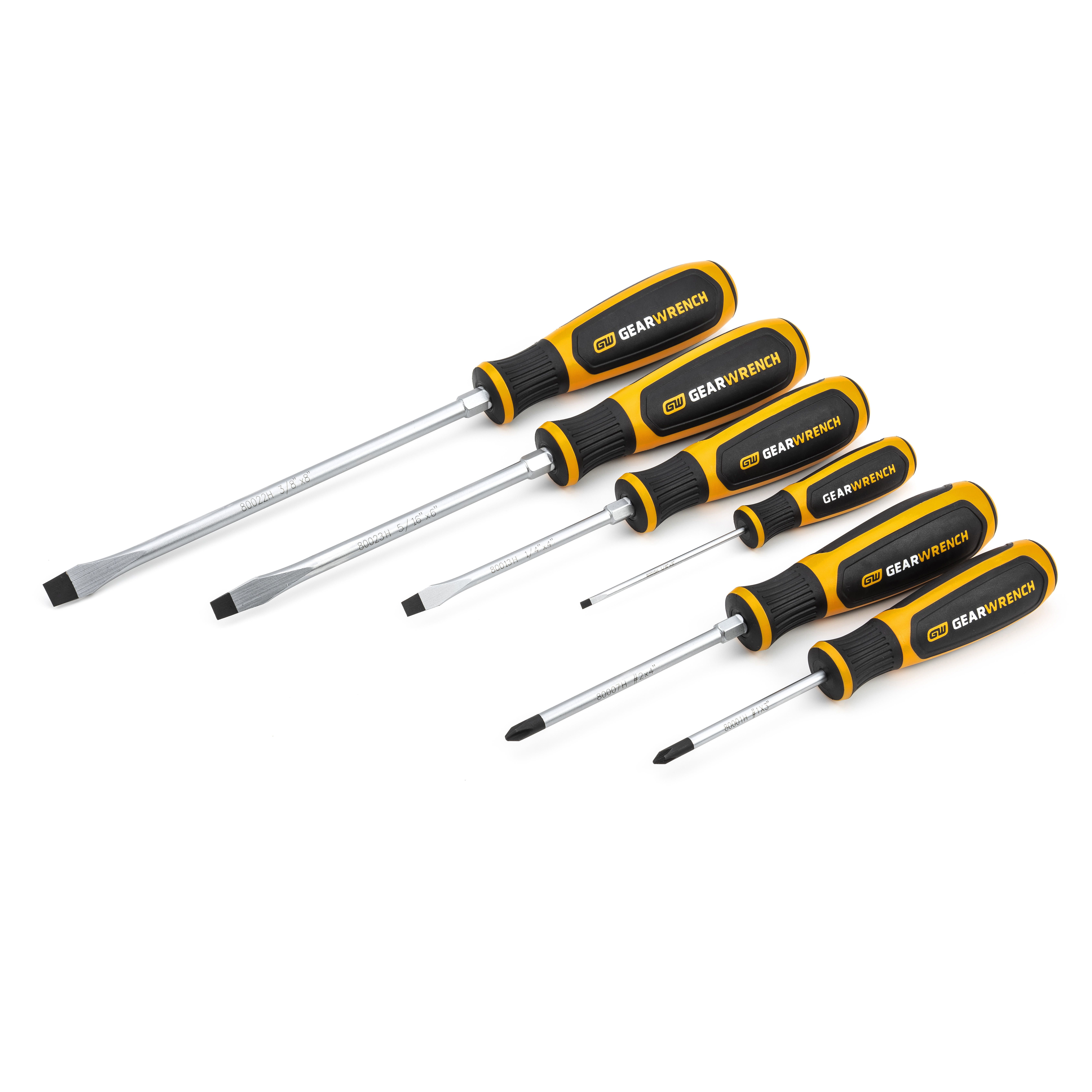 GEARWRENCH 6 Piece Phillips®/Slotted Dual Material Screwdriver Set