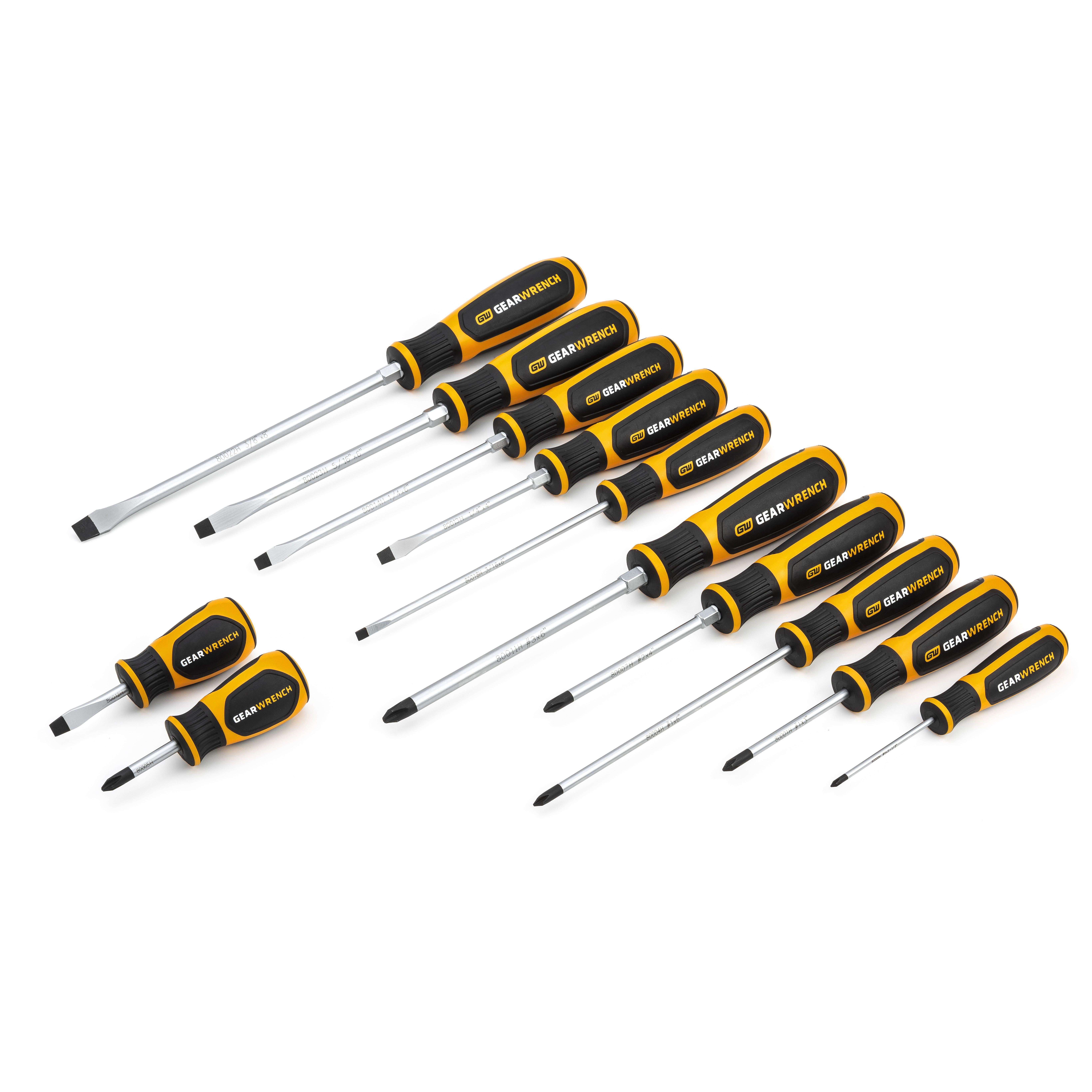 GEARWRENCH 12 Piece Phillips®/Slotted Dual Material Screwdriver Set