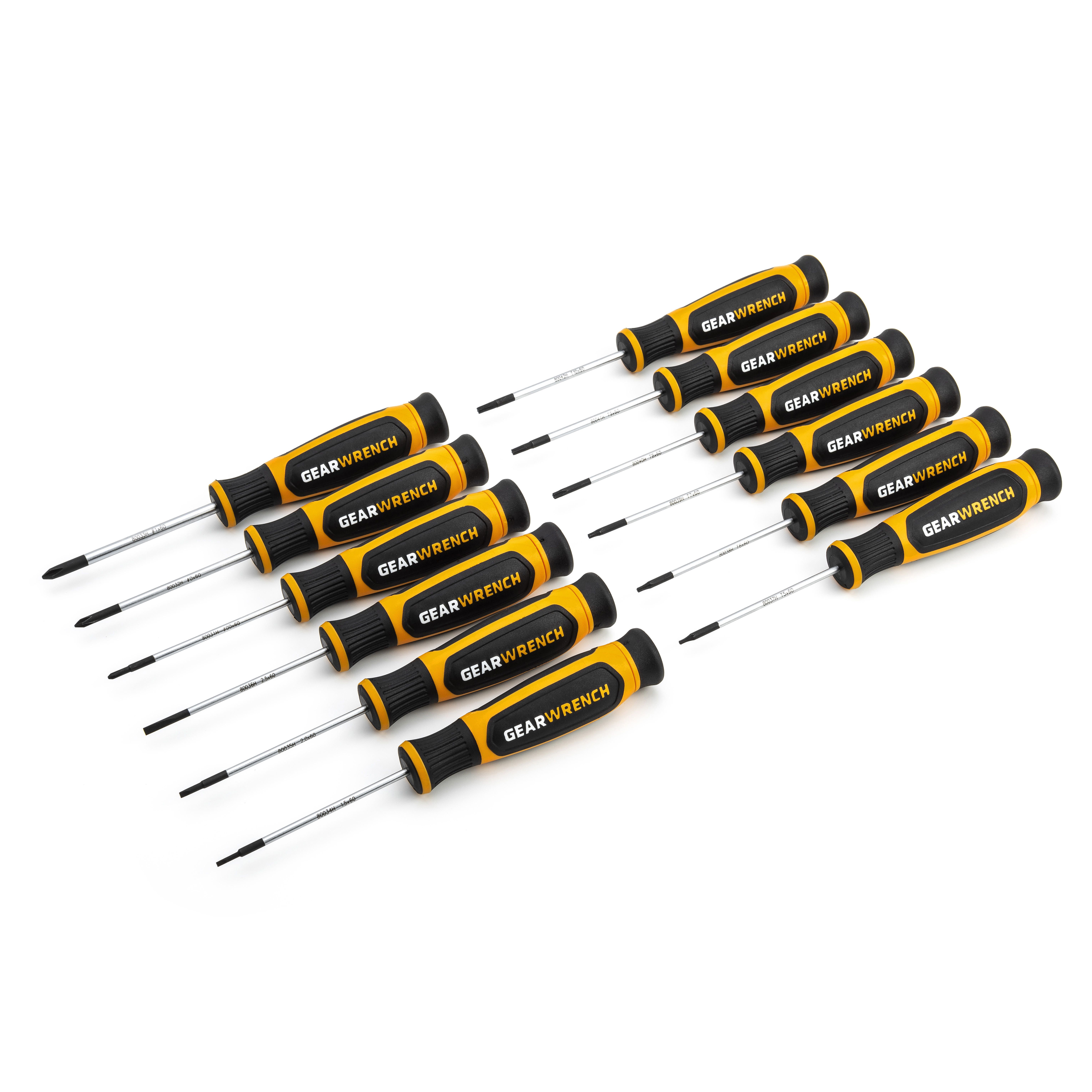 GEARWRENCH 12 Piece Phillips®/Slotted/Torx® Mini Dual Material Screwdriver Set