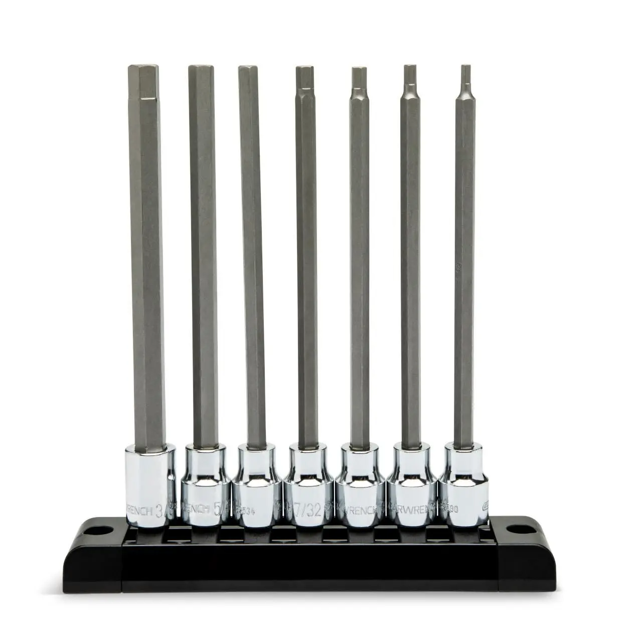 GEARWRENCH 7 Piece 3/8" Drive Long Length Hex Bit SAE Socket Set