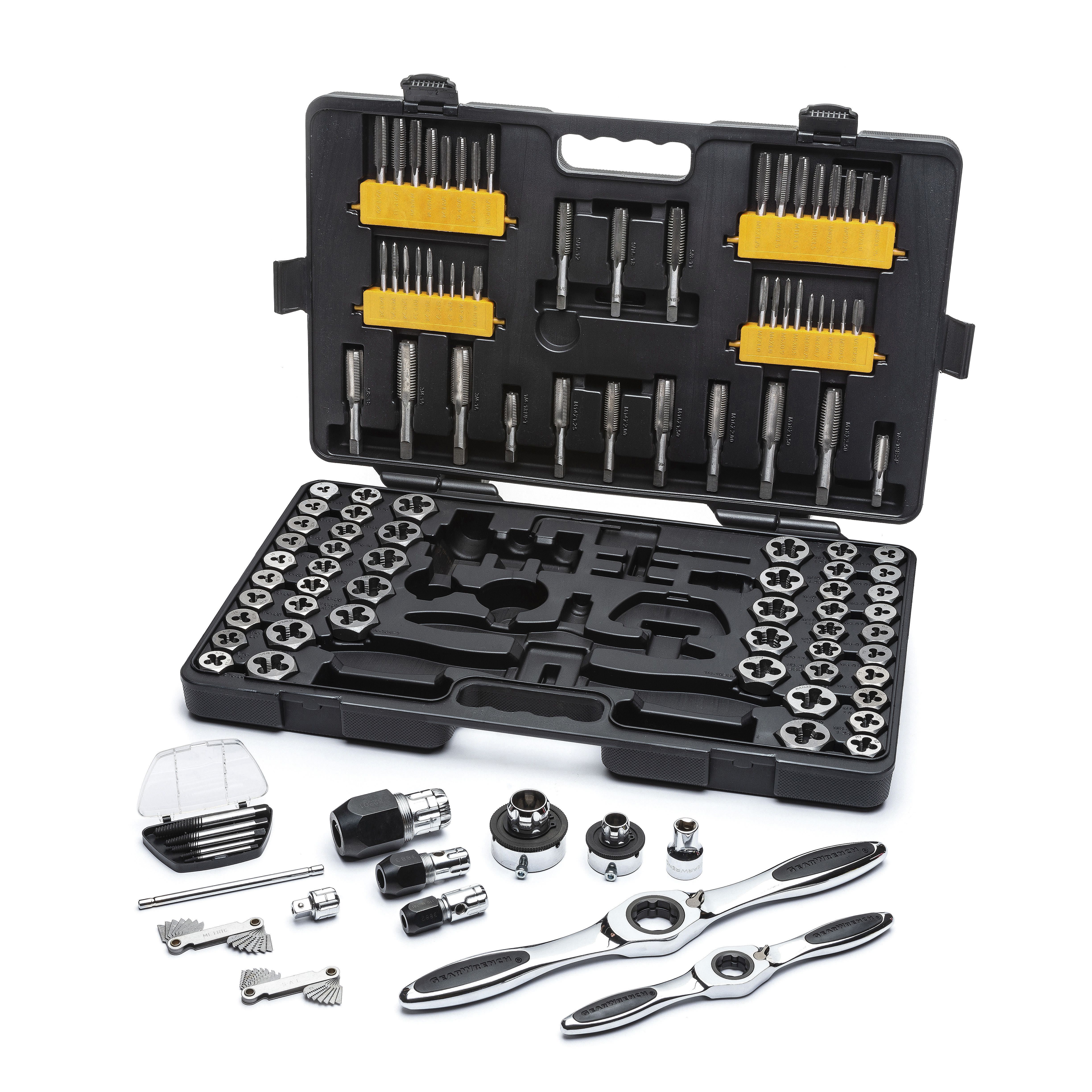 114 Piece SAE/Metric Ratcheting Tap and Die Set