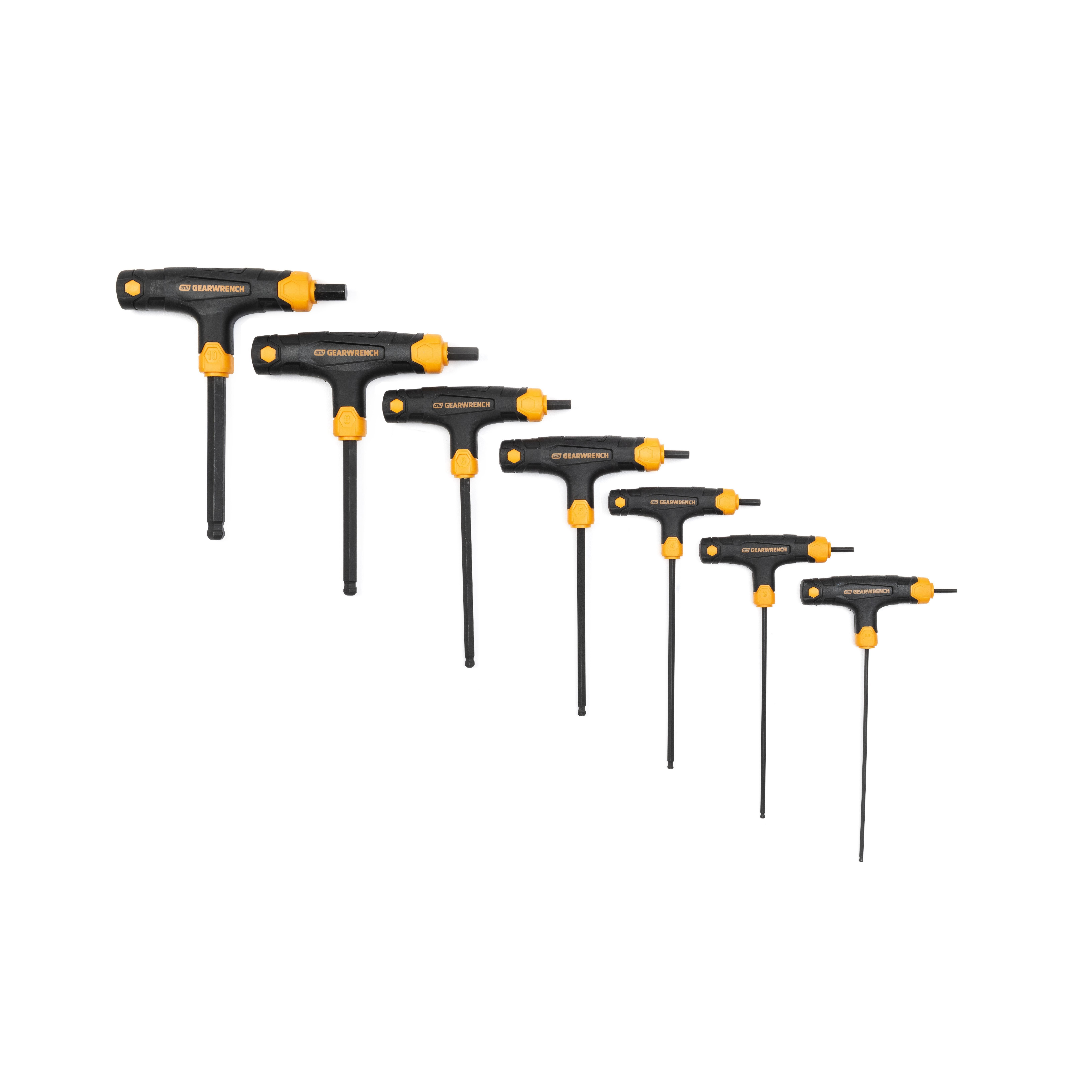 GEARWRENCH 7 Piece Metric T-Handle Ball End Hex Key Set
