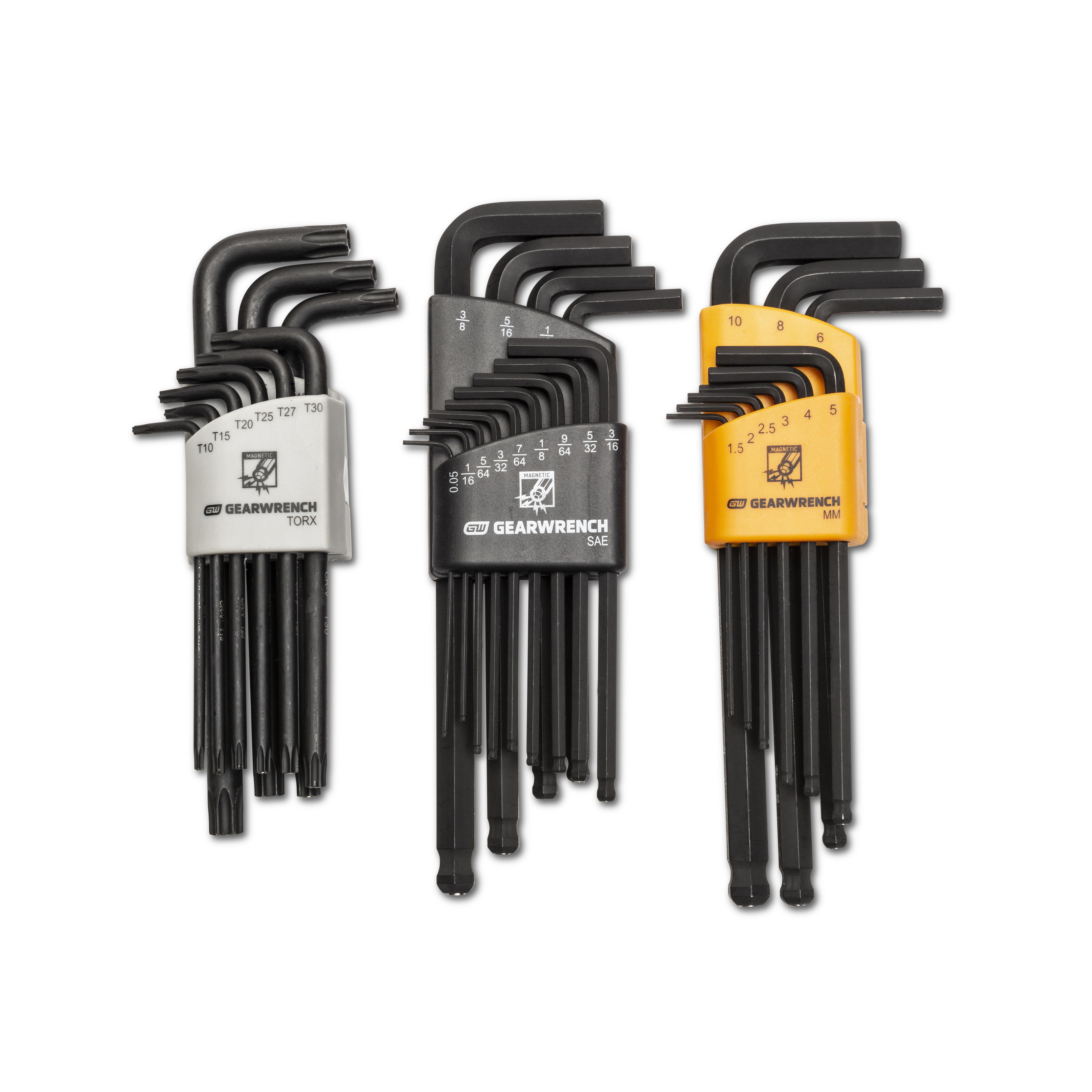 GEARWRENCH 31 Piece Magnetic Long Ball End SAE/Metric/Torx® Hex Key Set