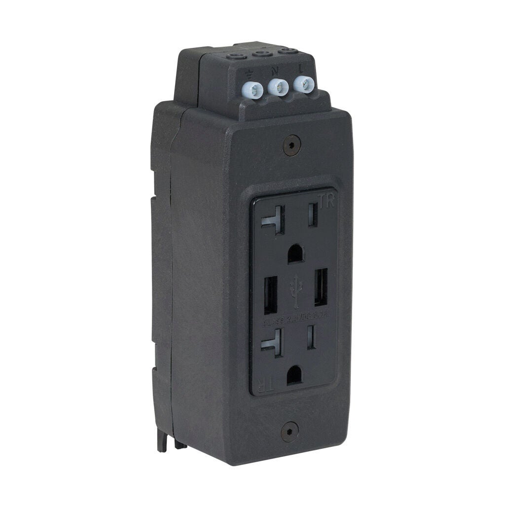 Gladiator (2) straight blade and (2) USB Type A receptacle - GR-REC2-USB-2A