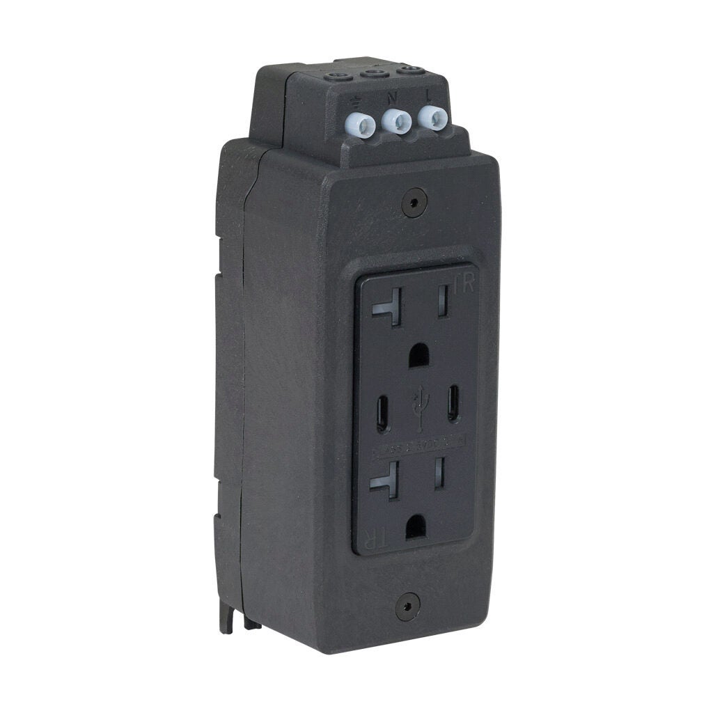 Gladiator (2) straight blade and (2) USB Type C receptacle - GR-REC2-USB-2C