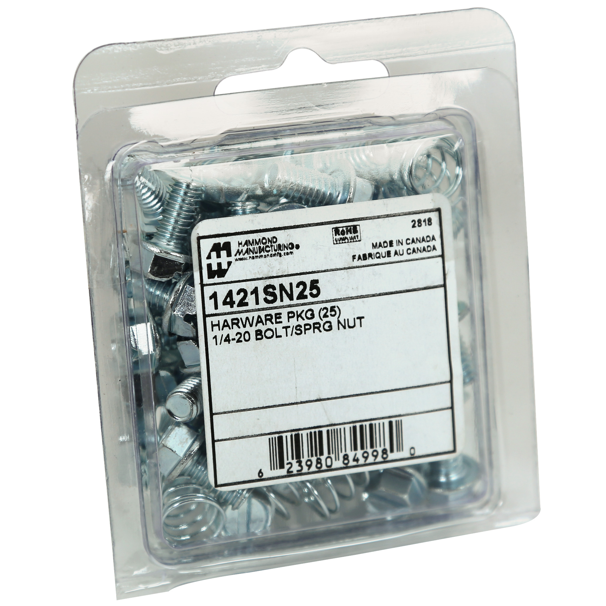 Hammond Manufacturing 25PK SPRING NUTS (1421SN25)