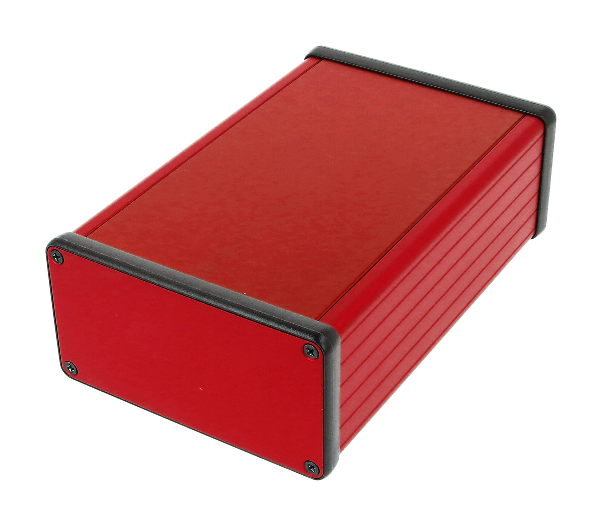 Hammond Manufacturing red extruded aluminum enclosure w/ metal end panels (1455N1601RD)
