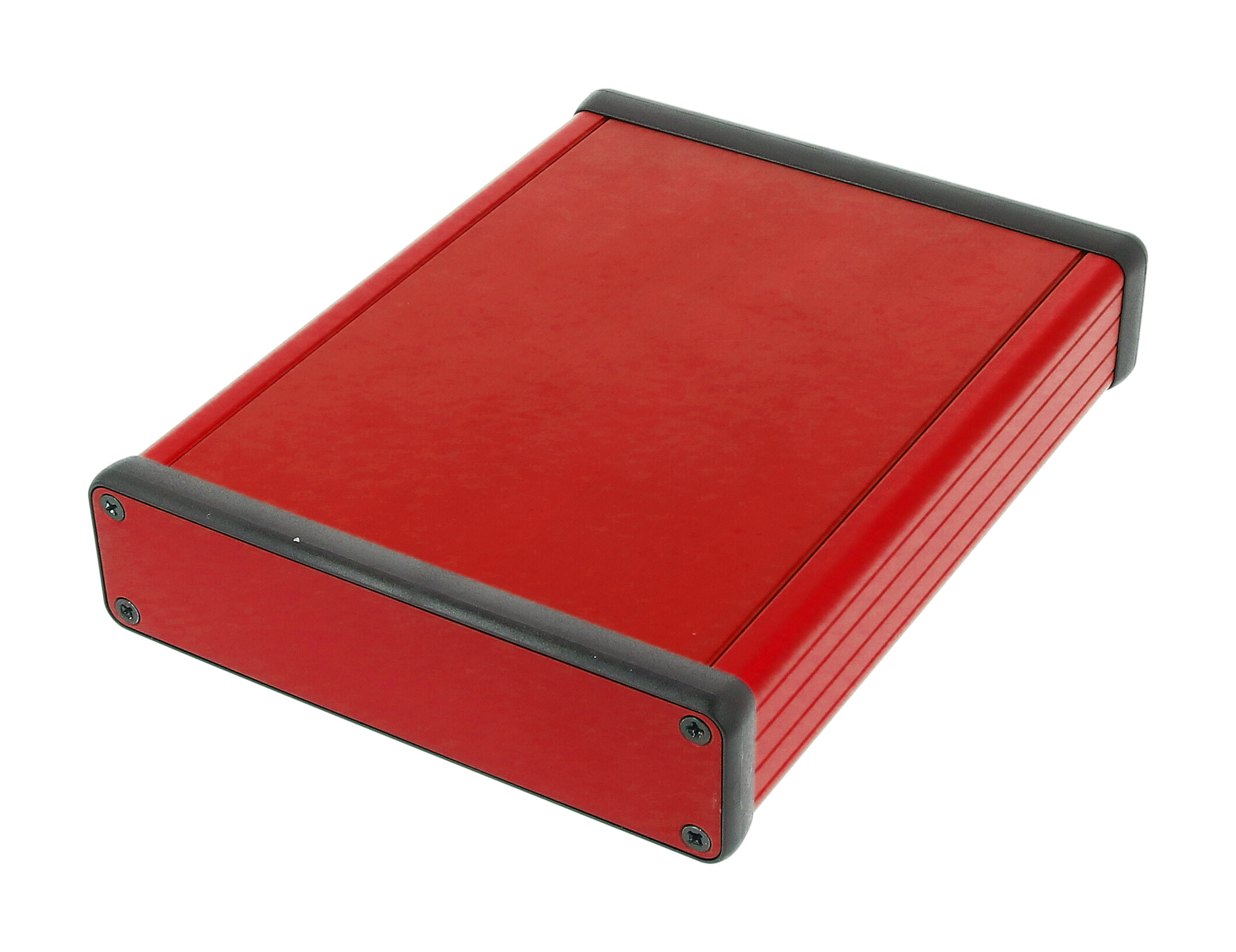 Hammond Manufacturing red extruded aluminum enclosure w/ metal end panels (1455P1601RD)