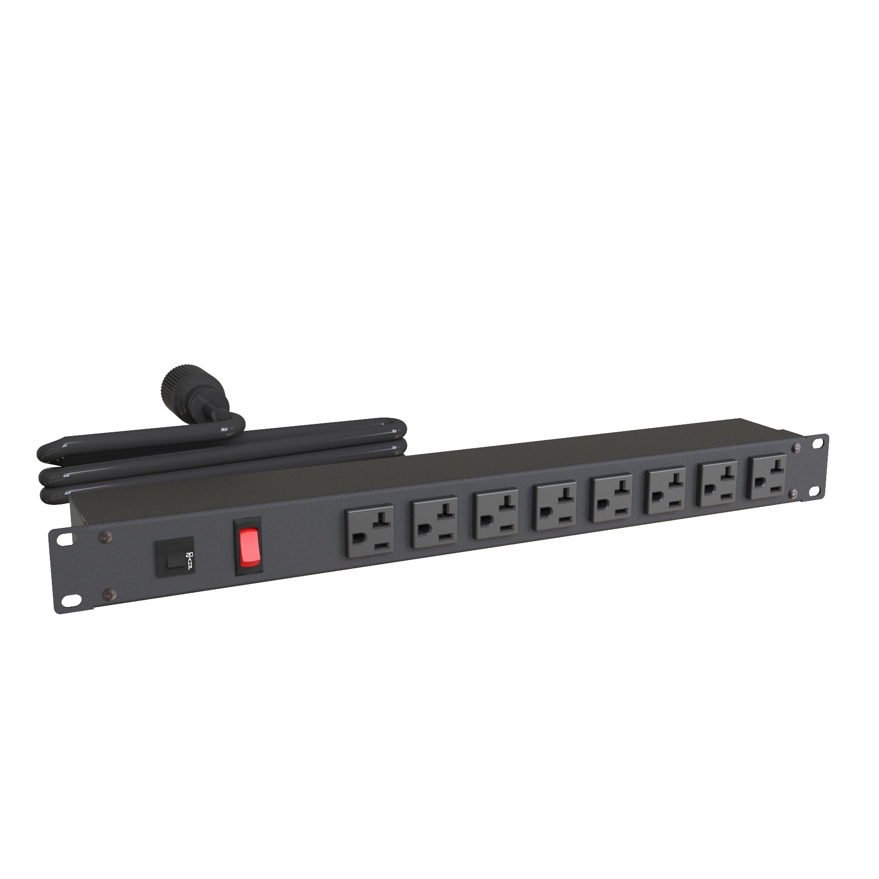 Hammond Manufacturing 20A RACK MOUNT, 8 REC ON FRONT