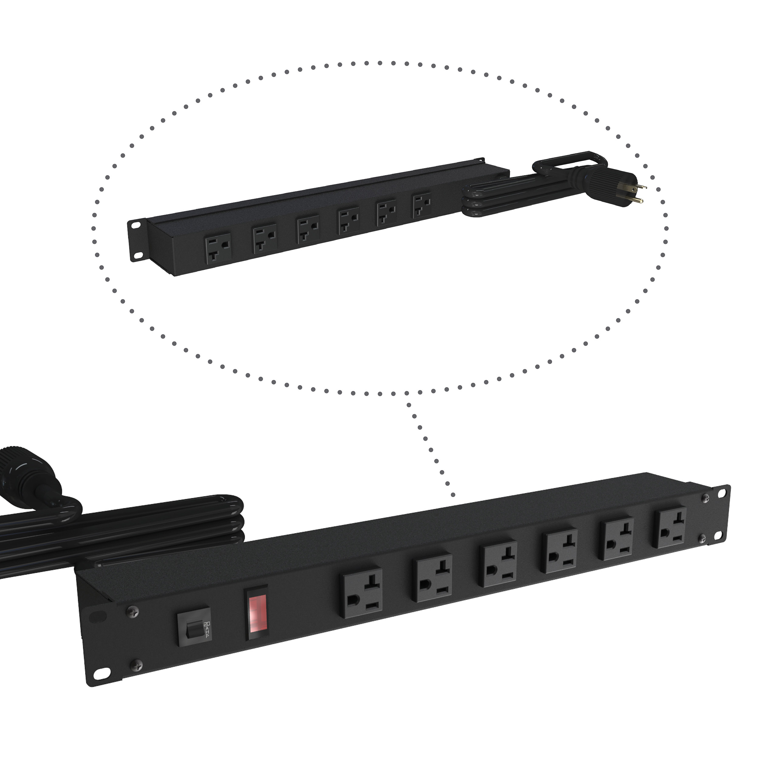 Hammond Manufacturing 20A RCKMOUNT, 12 OUTLET (F&R)