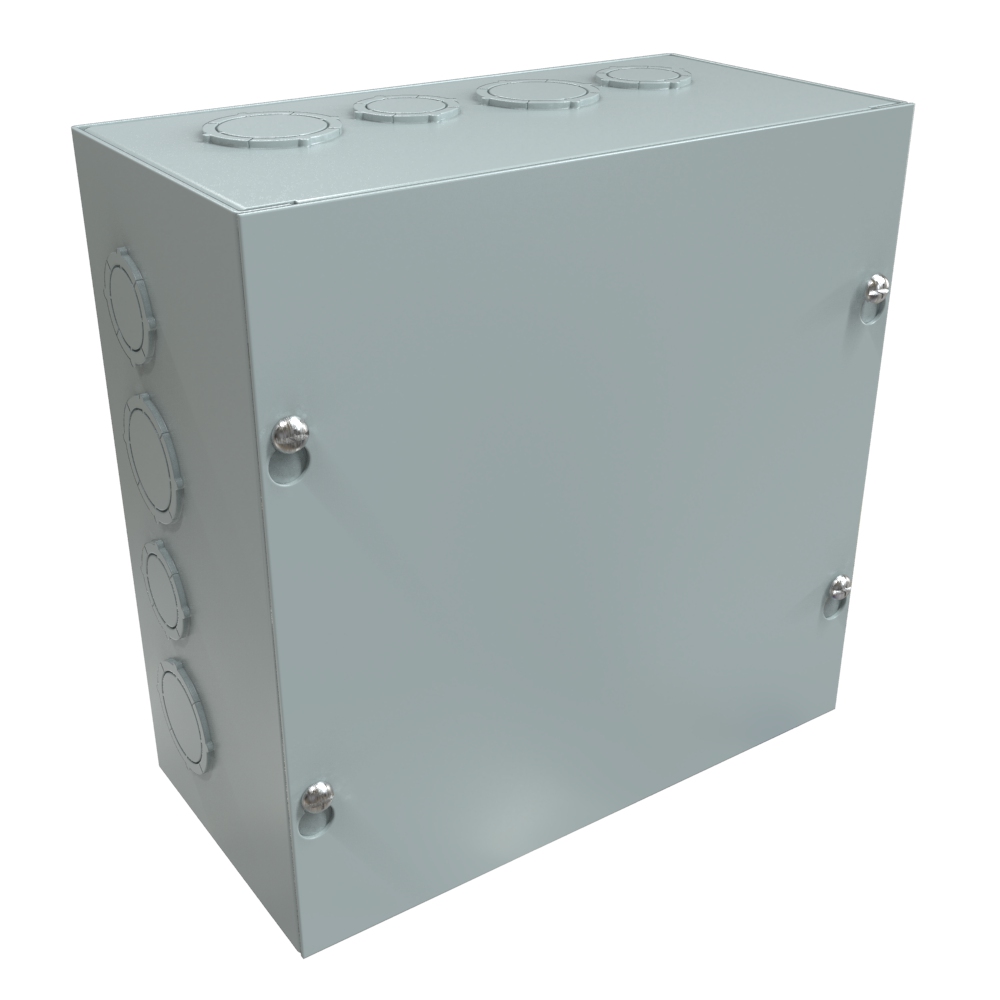 Hammond Manufacturing N1 Screw Cover w/KO's - 8 x 8 x 4 - Steel/Gray (CSKO884)