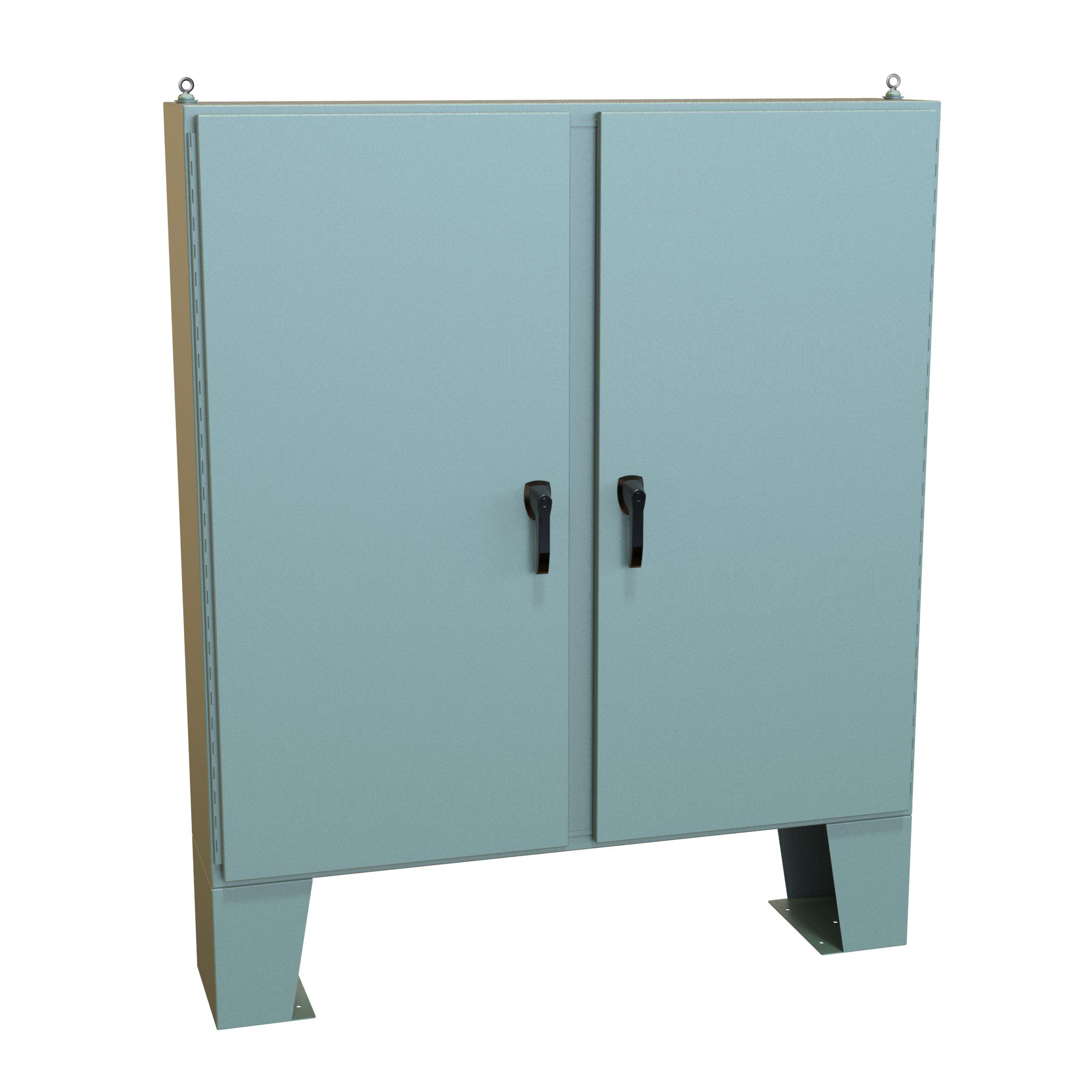 Hammond Manufacturing N4 3-pt Dbl Door Floormount Encl w/panel - 60 x 60 x 12 - Steel/Gray (HN4FM606012)