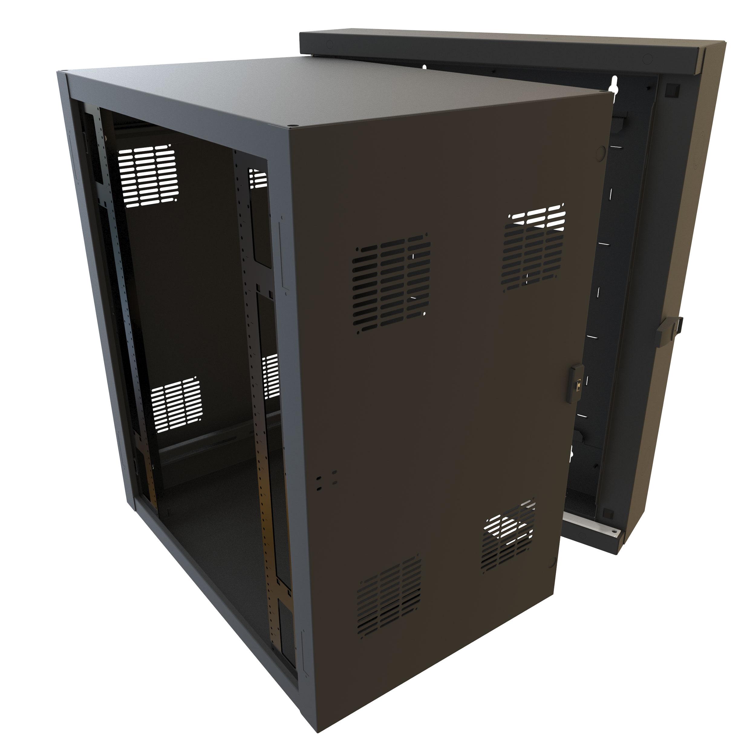 Hammond Manufacturing 18U 30W 27D Swing Out Wall Mount Cabinet (HWC3018U27BK)