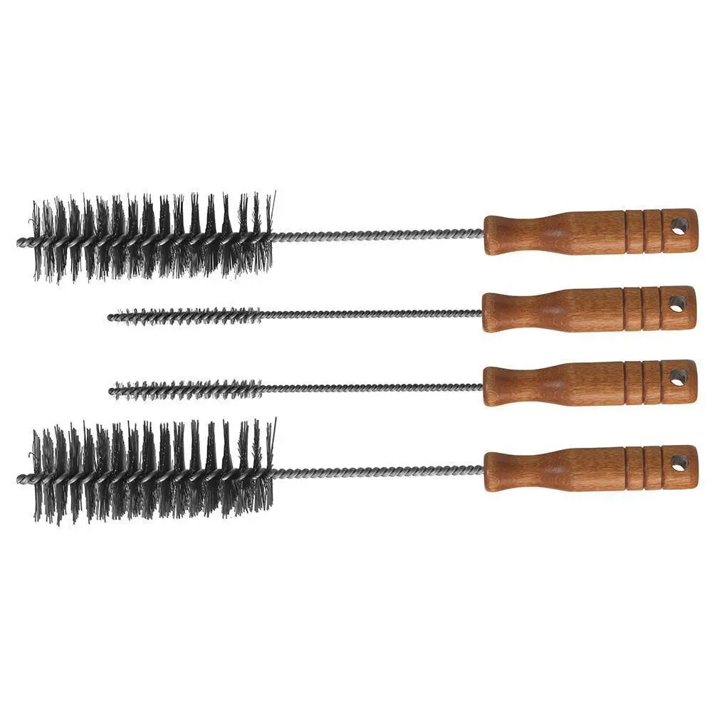 Klein 25450 Square and Round Grip Cleaning Brush Set, Steel/Wood