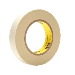 3M 7000050071 361 Cloth Tape, 60 yd L 1 in W, 6.4 mil THK, Silicone Adhesive, Glass Cloth Backing, White