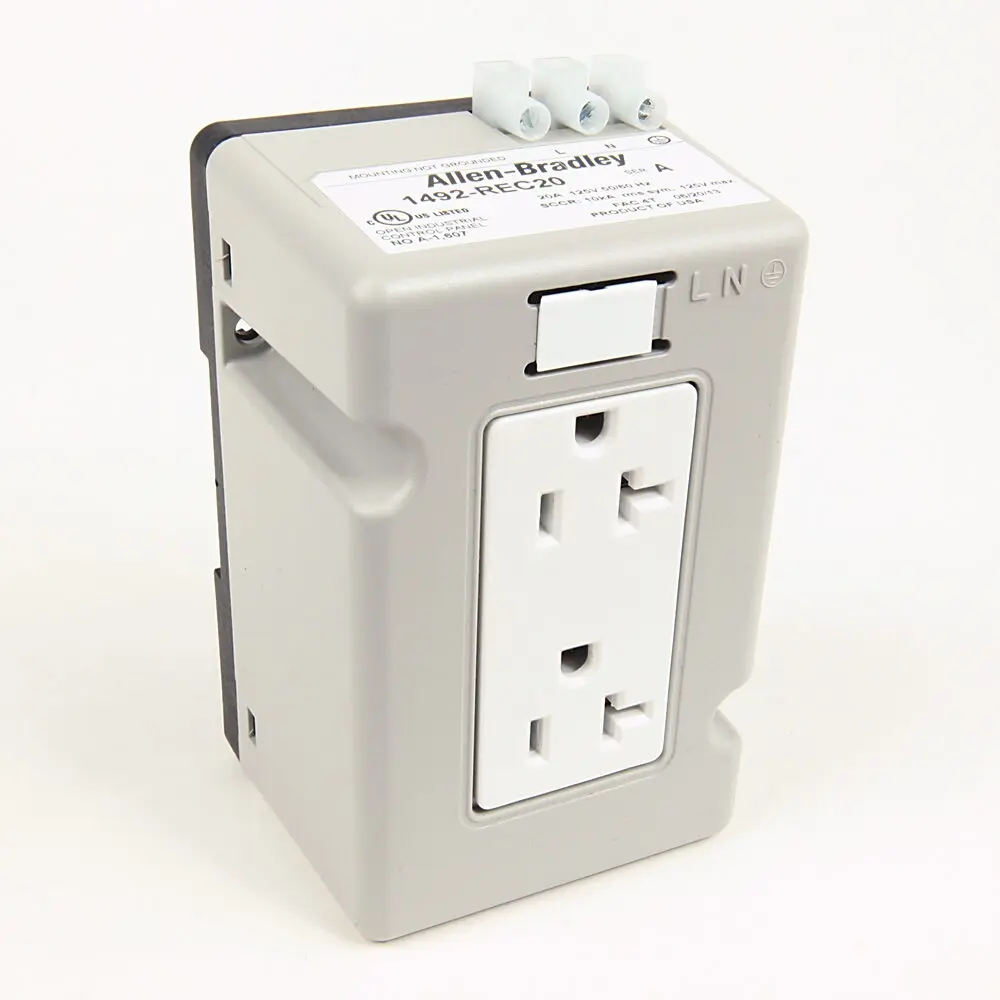 Allen-Bradley Receptacle, Standard Duplex, 15A, DIN Rail Mounting