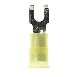 3M 7100165318 MNG10-6FFBX Block Fork Terminal, 10 AWG Conductor, 1.03 in L, Butted Barrel, Brass