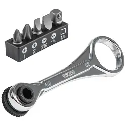 Klein 65200 Slim-Profile Mini Ratchet Set, 1/4 in Drive, 5 Pieces, Steel