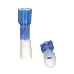 3M 7000133391 MNHU14-250DFIX Female Disconnect, 0.187 in Tab, Butted Barrel, Brass, Blue, Fully Insulated