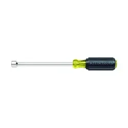 Klein Cushion-Grip® 646-3/8 Nutdriver, 3/8 in, Hollow Shank, Cushion Grip Handle, ANSI/ASME Specified, Polished Chrome