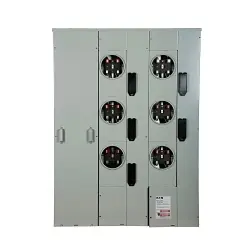 Eaton 1MP6206R 3-Wire Group Metering Meter Pack, 200 A Self-Contained Socket, Underground Feed, 120/240 V AC, 600 A Bus