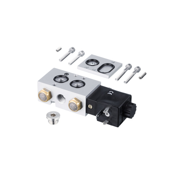 5/2-way solenoid valve adjustable to 3/2-way solenoid valve - ZJF184