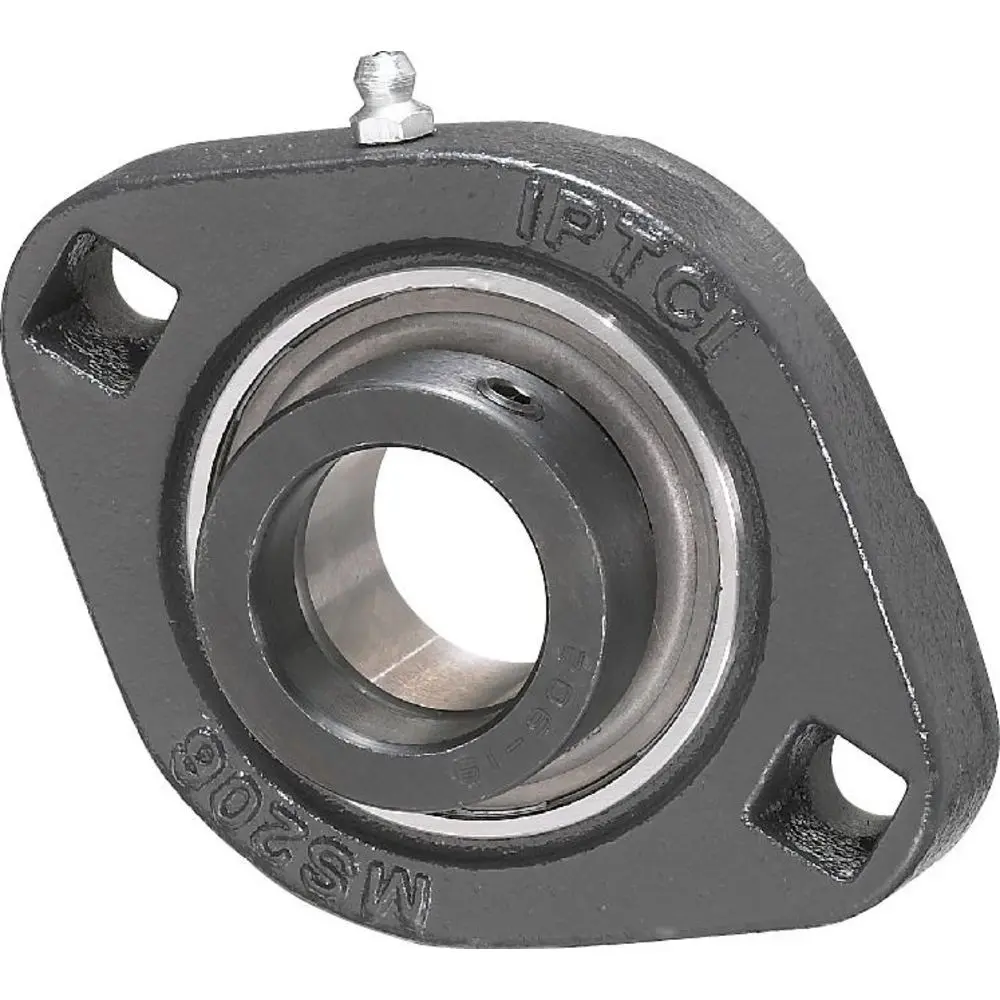 IPTCI 2-Bolt Flange Ball Bearing Mounted Unit, Light Duty, MS Hsg, 1.00 in Bore, Eccentric Collar Locking SAMS205-16G
