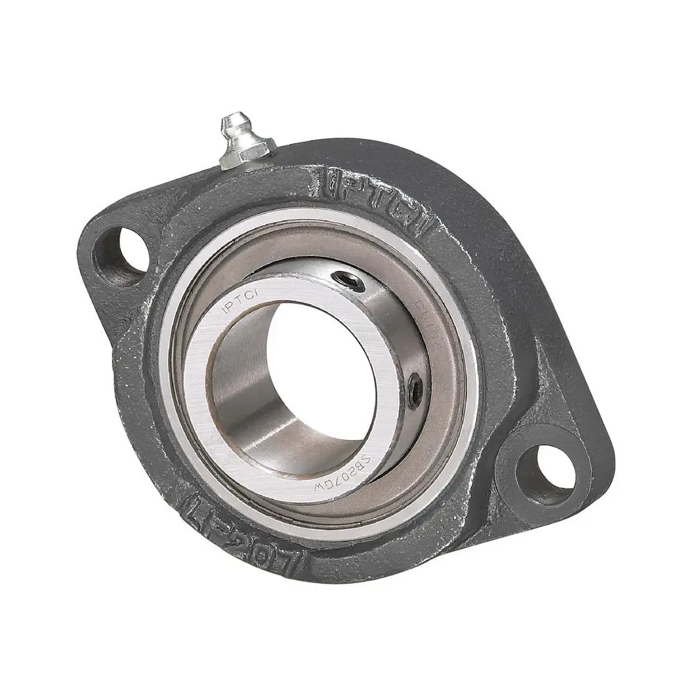 IPTCI 2-Bolt Flange Ball Bearing Mounted Unit, Light Duty, LF Hsg, 1.1875 in Bore, 206 Series, Set Screw Locking SBLF206-19G
