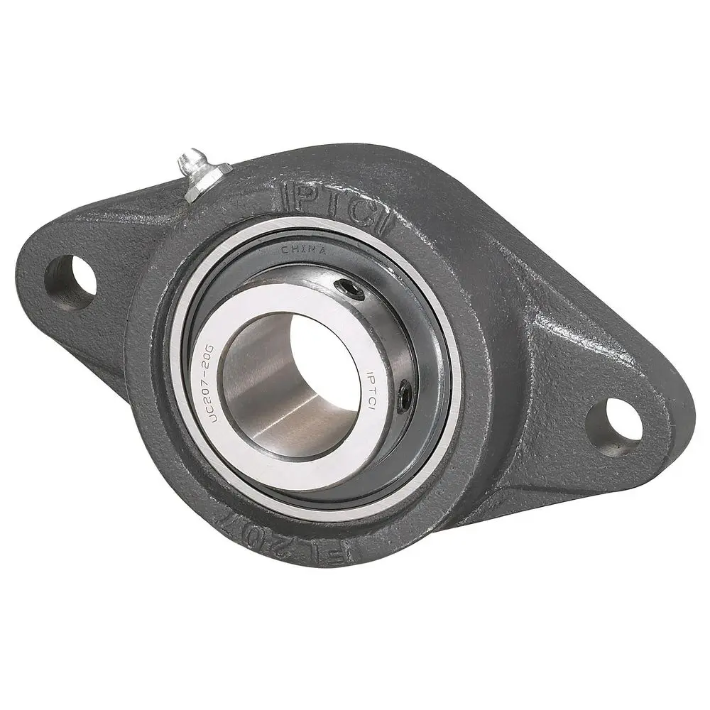 IPTCI 2-Bolt Flange Ball Bearing Mounted Unit, 25 mm Bore, Set Screw Locking UCFL205-25MM