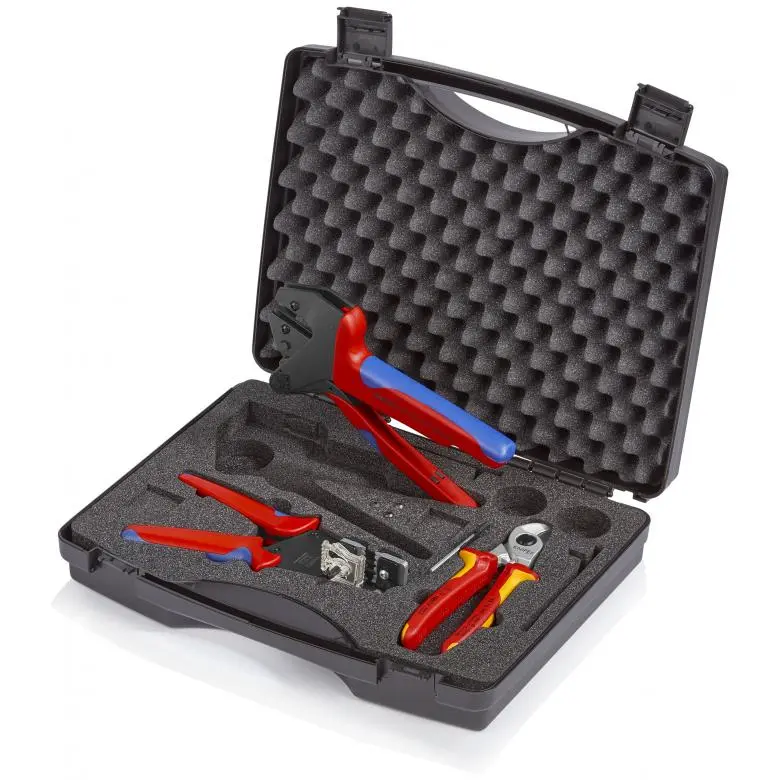 Knipex 97 91 03 Photovoltaics Tool Set 3pcs MC4 Crimping Stripping Cutting
