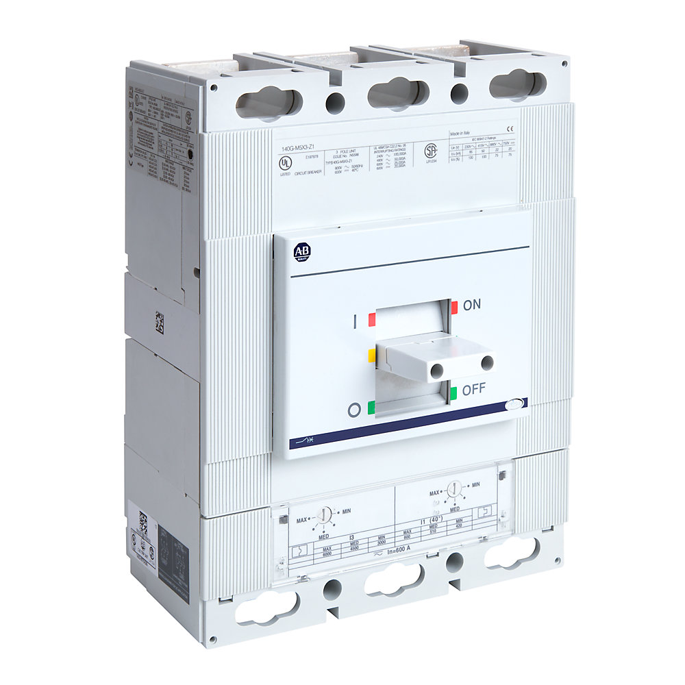 Allen-Bradley 140G-M5F3-D60-Z1 Molded Case Ckt Bkr,800A M Frame,T/M Adjst Thrm / Adjst Mgntc,3 Poles,600A,100 Percent MCCB,No Bus Bar Mounting,NONE,None,NONE,None