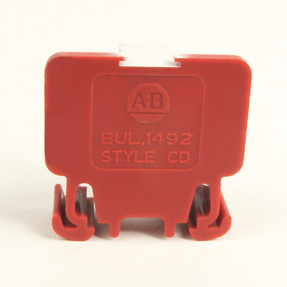 Allen-Bradley 1492-CD3RE Terminal Block, Rail Mount, 1 Pole, 35A, 600V, NEMA/EEMAC, #22a#10 AWG, Screw Terminal w/#8 Screw, Red, (Pks Qty 50 pcs)