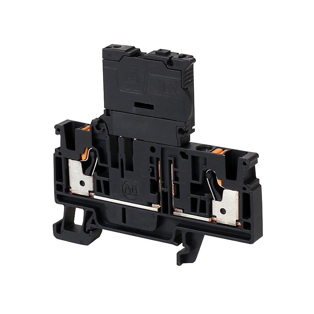 Allen-Bradley 1492-PFB4 Terminal Block, Push In connection, IEC, Fuse, Feed Through, 4mm, 2 Connection Points, 250V, without LED, Black, Package Qty 50