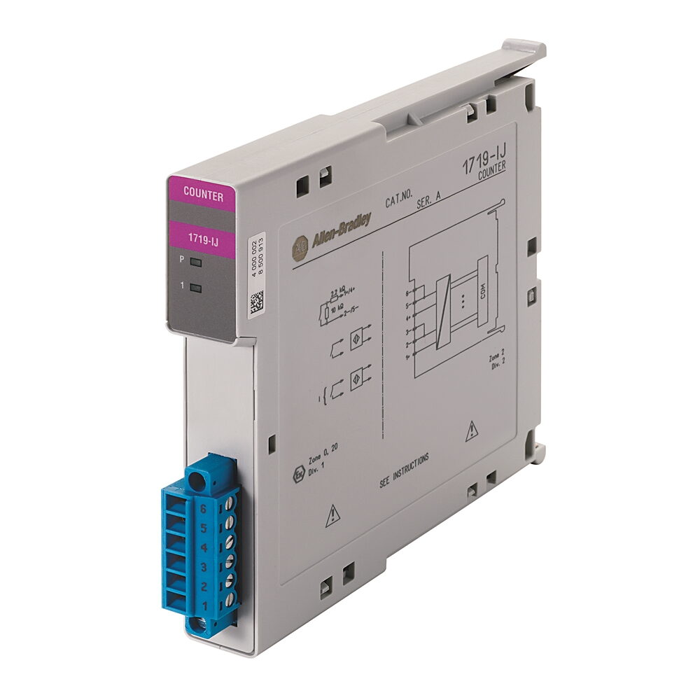 Allen-Bradley 1719-IJ Zone 2/Class I, Div 2 Mounting, Frequency Counter Module, Intrinsically Safe