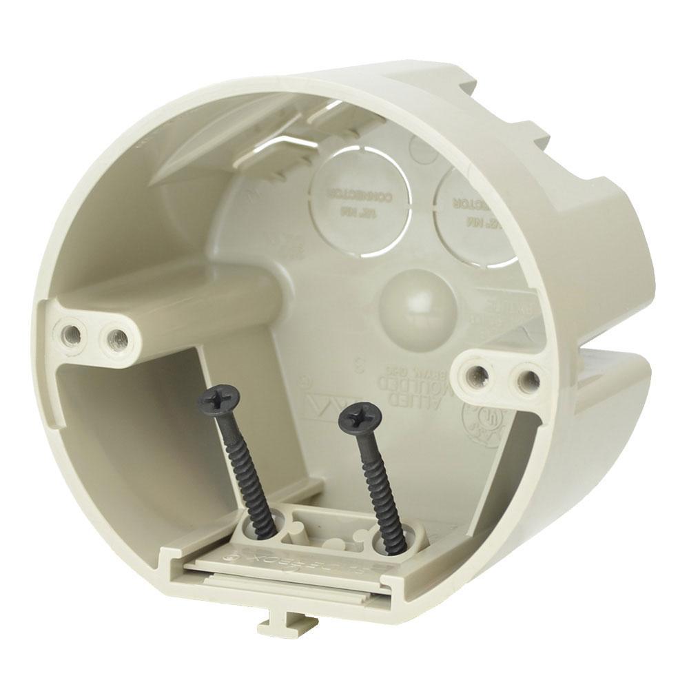 Allied Moulded SB-CB SLIDERBOX® SB-CB Non-Conductive Non-Metallic Fixture Support Box With Knockouts, Polycarbonate, 25 cu-in, 2 Knockouts, 2-3/4 in D