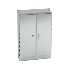 B-Line 726036-4XSFSD3PT 2-Door Ground Mount Enclosure, 60 in W x 36 in D x 72 in H, NEMA 4X, 304 Stainless Steel